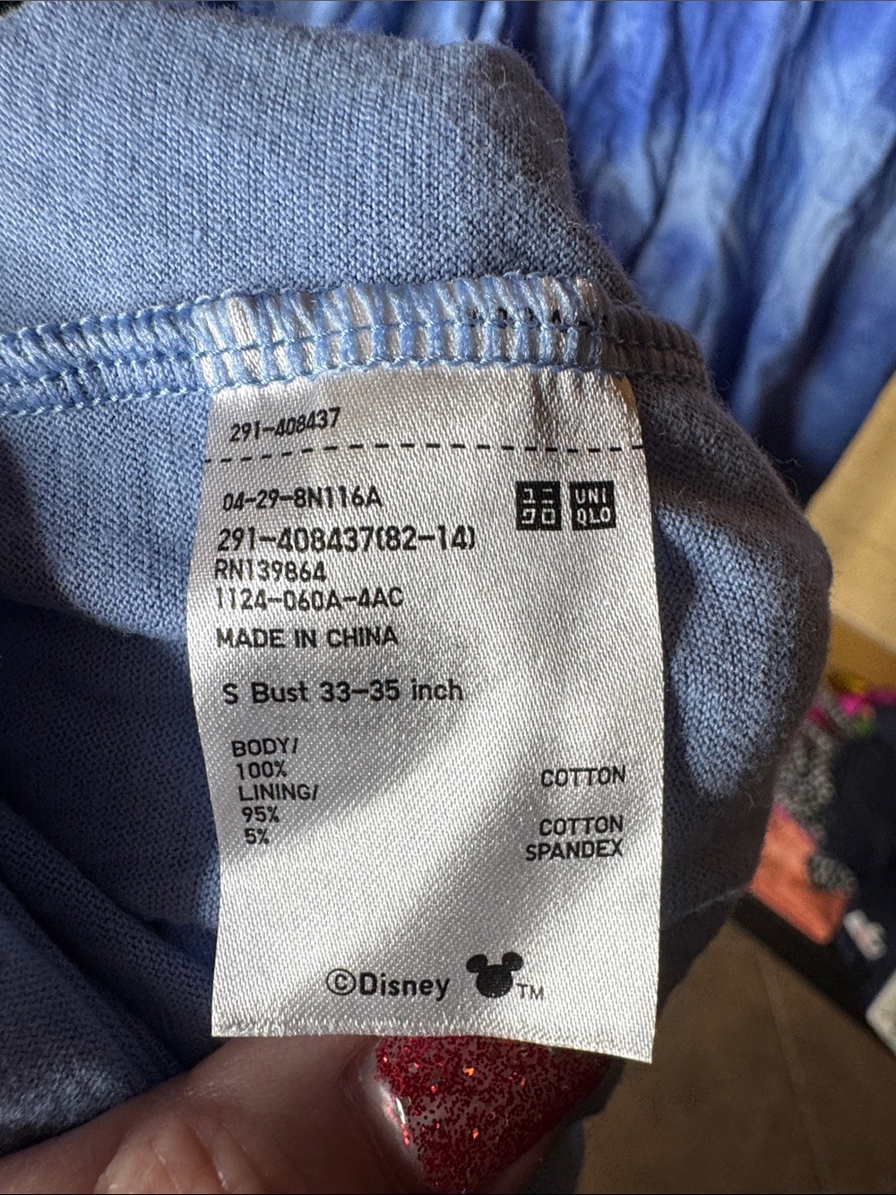 UNIQLO Disney in Blue Mickey Mouse Tie Dye Midi Dress Small Rare - Picture 6 of 8